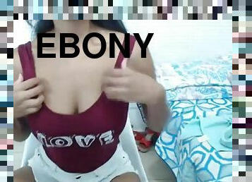 Hot ebony milking her boobs live on webcam
