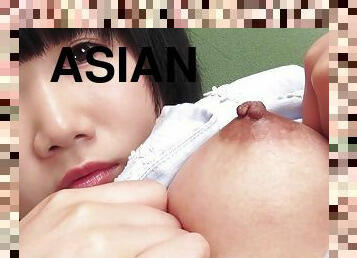 asiatisk, masturbation, fitta-pussy, brudar, tonåring, vacker, ensam, asiatisk-tonåring