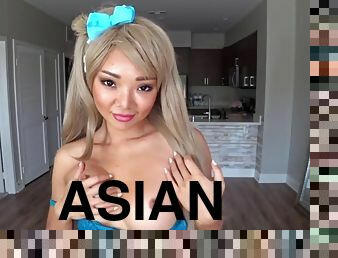 asiatisk, kæmpestor, onani, fisse-pussy, pikslikkeri, udløsning, teenager, legetøj, japans, creampie