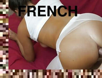 cul, collants, anal, française, bas, point-de-vue, brunette