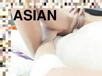 asiatique, gros-nichons, chatte-pussy, amateur, milf, maman, baby-sitter, serrée, chevauchement, mère