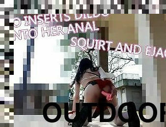 asiatique, masturbation, en-plein-air, public, giclée, amateur, anal, japonais, bas, mignonne