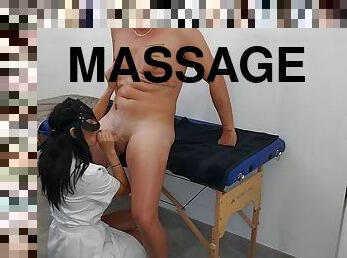 Homemade massage performed by a teenage beautician