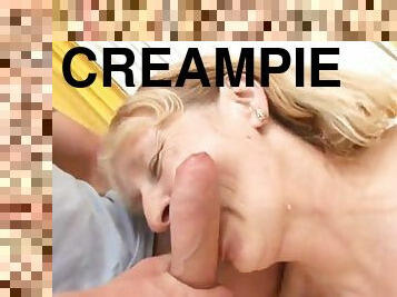 gamling, creampie, blond