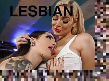 lesbiana, con-los-dedos, impresionante, húmedo