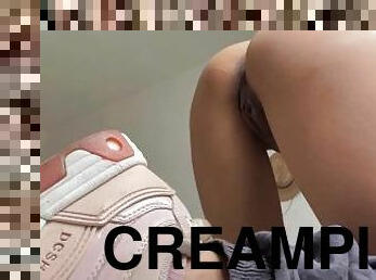 I CREAMPIE twice my Stepsister PUSSY wearing her DC Sneakers and she wants more.