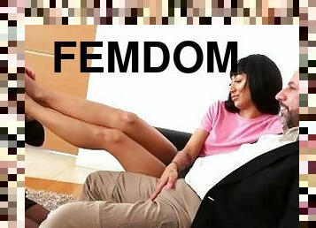 asiatique, branlette, couple, trio, pieds, humiliation, femme-dominatrice