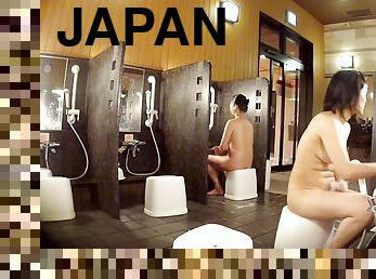 asyalı, banyo-yapma, kıllı, kamu, japonca, kam, sapık-voyeur, duş