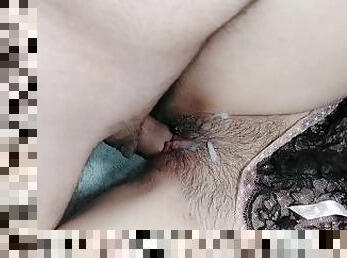 CUM ON TIGHT HAIRY PUSSY IN MISSIONARY POSITION