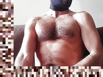 Masked daddy jerking off in the morning 1-2