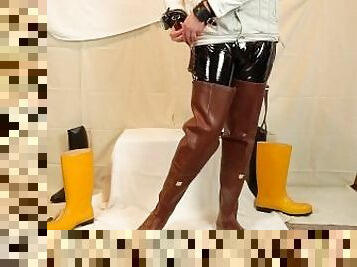 New pvc set, try on rubber boots and waders