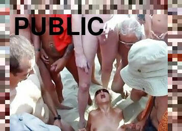 cuatro-patas, público, amateur, gangbang, sexo-en-grupo, playa, bukkake, fantasía