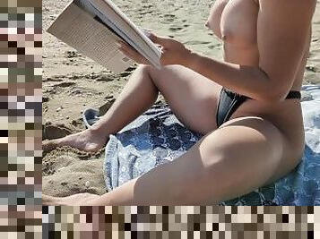 I Met A Topless Tourist On Nudist Beach Reading A Book And When She Saw My Cock Asked Me To Fuck Her