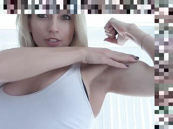 Arm Flexing - Blond Hair Lady