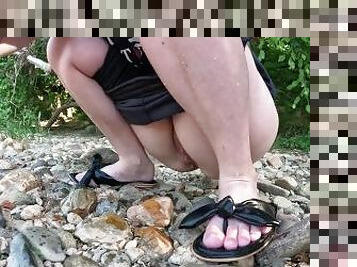 Outdoor Pissing By The River