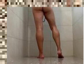 mandi, besar-huge, orgasme, umum, cumshot-keluarnya-sperma, homo, sperma, mandi-shower, tertangkap, seorang-diri