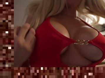 Bimbo Slut Teases and Gets Fucked in a Hot Red Mini Dress