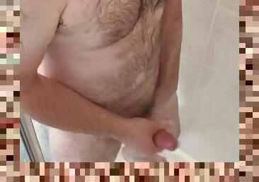 Hairy Dad Bod Shower Solo Jerk Off With Cum
