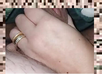 Step son get a handjob treat under blanket while watching porn