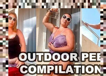 Pee Compilation - Milf Outdoor public peeing