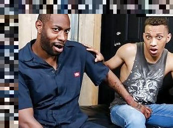 FamilyCreep - Hot Jock Stepson Fucks His Ebony Stepdad For Car Repair