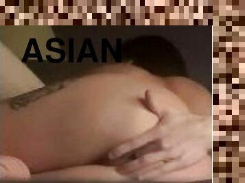 asiatique, amateur, fellation, bâillonnement, bite