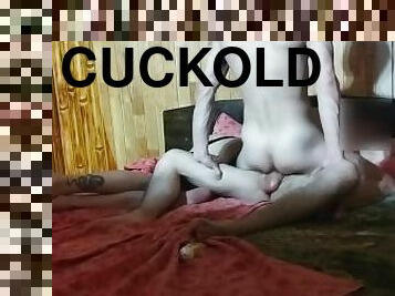 cuckold gets fucked by big cock