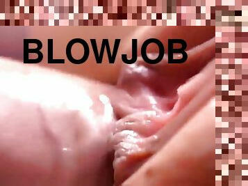 Blowjob, doggystyle and juicy cumshot  macro close up