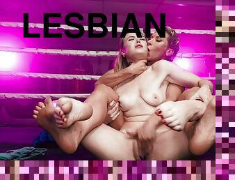 Lesbian MMA Kiss Off Hot Video