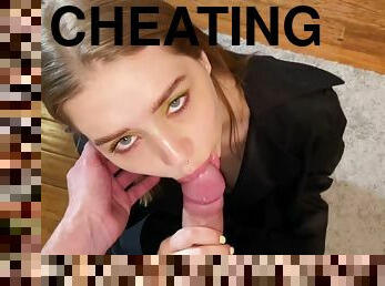 Cheating on my boyfriend with my friend. Friendly cum in mouth