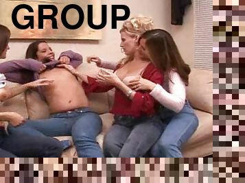 Group masturbation along steamy milfs in heats