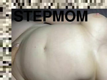 Stepmom crept into my bed so I rubbed her boobs and blew a load for her
