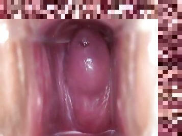 extremo, amateur, rubia, vagina, de-cerca