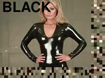 Charlotte: black latex catsuit