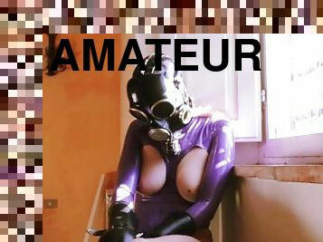 masturbation, orgasm, amatör, bdsm, fetisch, latex, ensam, bondage, maskiner-mask