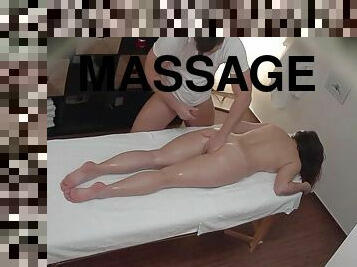 amatör, massage, spion, action, brunett