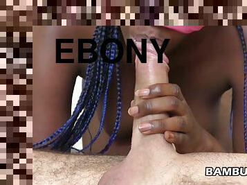 Young ebony coed amateur pov creampie