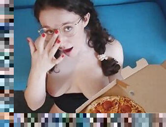 briller, fisse-pussy, tøs, sperm, sjov, amerikansk, snæver, italiensk, pizza