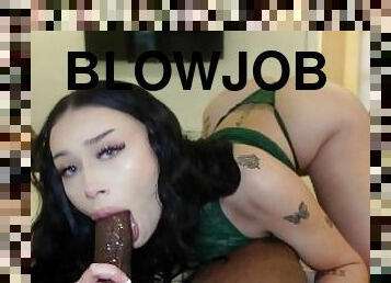 Big booty white girl loves sucking dick