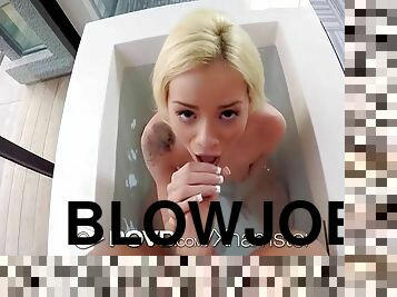 POVD Blonde Elsa Jean bath rub in the tub before fuck