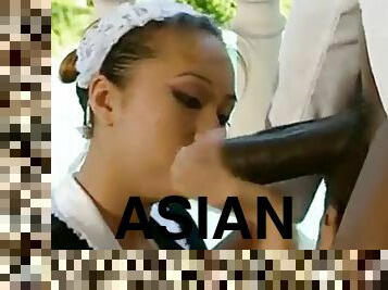 asia, pembantu-wanita, blowjob-seks-dengan-mengisap-penis, berkulit-hitam, antar-ras, hitam