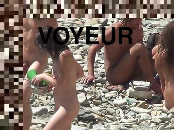 nudistické, vonku, na-verejnosti, pička, kamera, pláž, voyeur, mladé18, prirodzené, bruneta