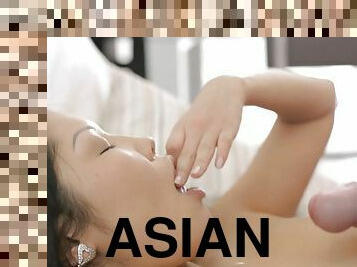 asiatisk, doggy-style, fitta-pussy, brudar, avsugning, tonåring, hardcore, ansiktssprut, perfekt, rakad