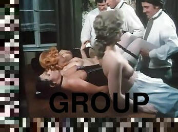 kıllı, orta-yaşlı-seksi-kadın, bağbozumu, grup-sex, retro, uzun-çoraplar, sarışın, esmer-kadın