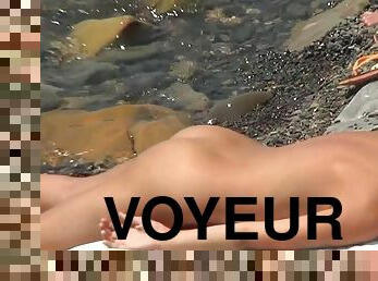 nudisti, allaperto, ragazze-giovani, videocamera, spiaggia, voyeur, arrapate, telecamere-nascoste