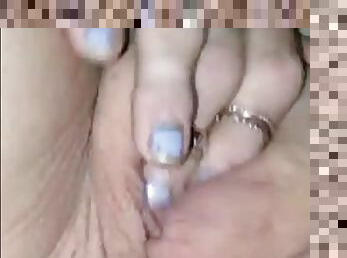 Cuddly Granny Fingering Her Thick Pussy