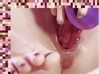 masturbación, monstruo, coño-pussy, amateur, juguete, follando-fucking, cabalgando, consolador, a-solas