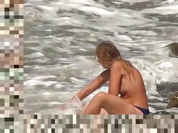 nudista, al-aire-libre, público, coño-pussy, babes, cámara, playa, voyeur, jóvenes18, rubia