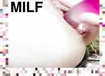 extrem, fitta-pussy, milf, kåt, blond, tight, söt, ensam, rakad, ta-av-sig