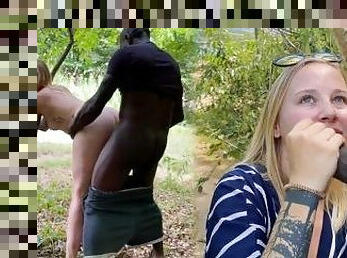 cul, en-plein-air, pisser, public, amateur, énorme-bite, interracial, ados, blonde, bout-a-bout